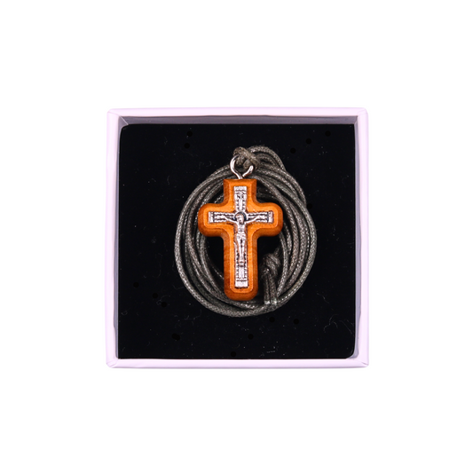 Concordia Olive Wood Crucifix Necklace