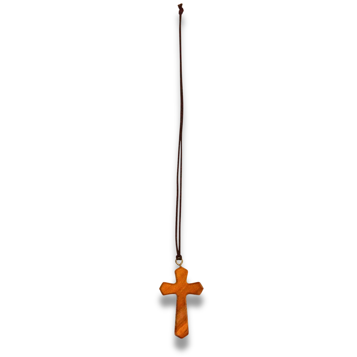 Essentia Olive Wood Cross Necklace Full Length