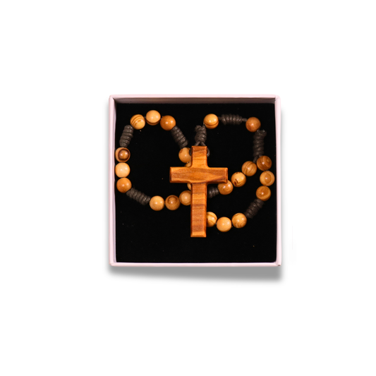 Olive wood Peace Chaplet arranged in a gift box