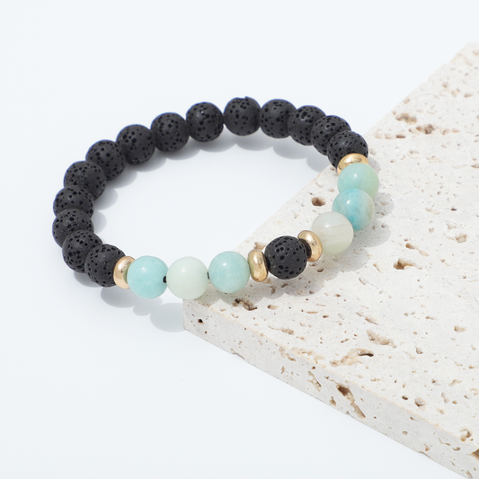 Lava Stone & Moonstone Bracelet Main