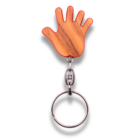 Palm of Peace Olive Wood Keychain