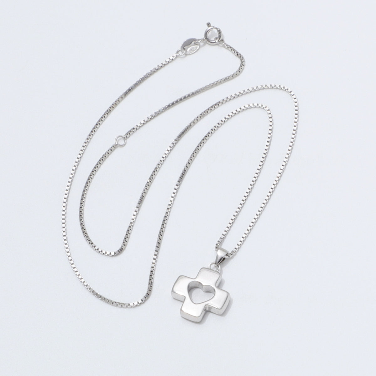 925 Sterling Silver Cross Heart Necklace Ahavah