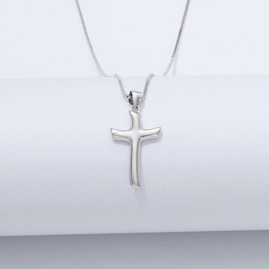 925 Sterling Silver Flow Cross Necklace