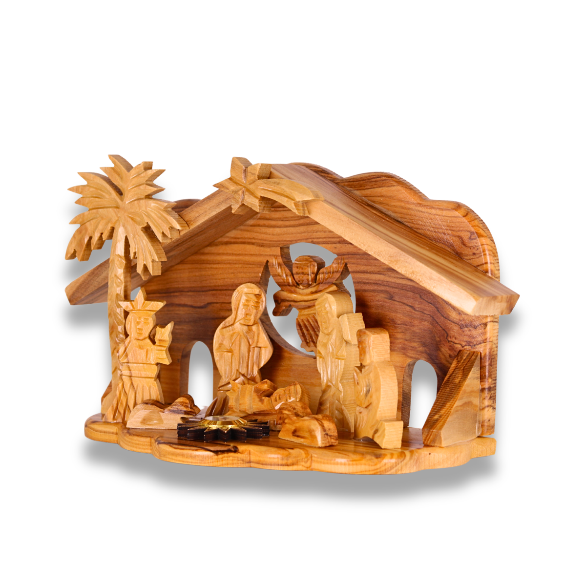 Angel Olive Wood Nativity Scene Side