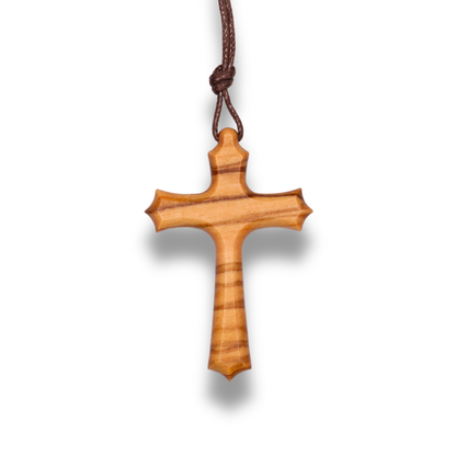 Angelican Olive Wood Cross Necklace