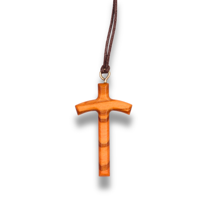 Arc Olive Wood Cross Necklace