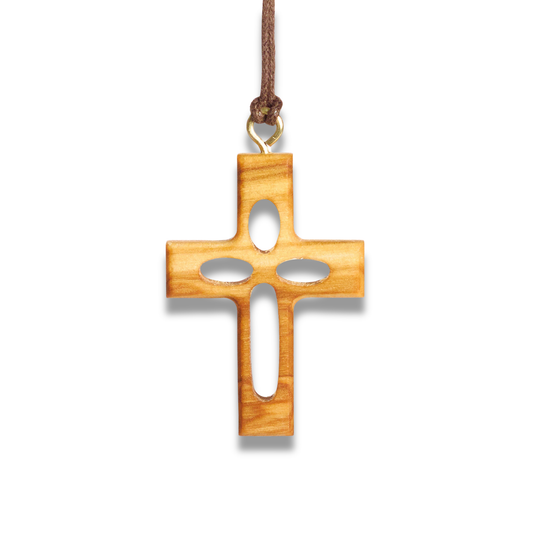 Clarus Olive Wood Crucifix Necklace 