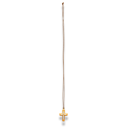 Clarus Olive Wood Crucifix Necklace Full Length