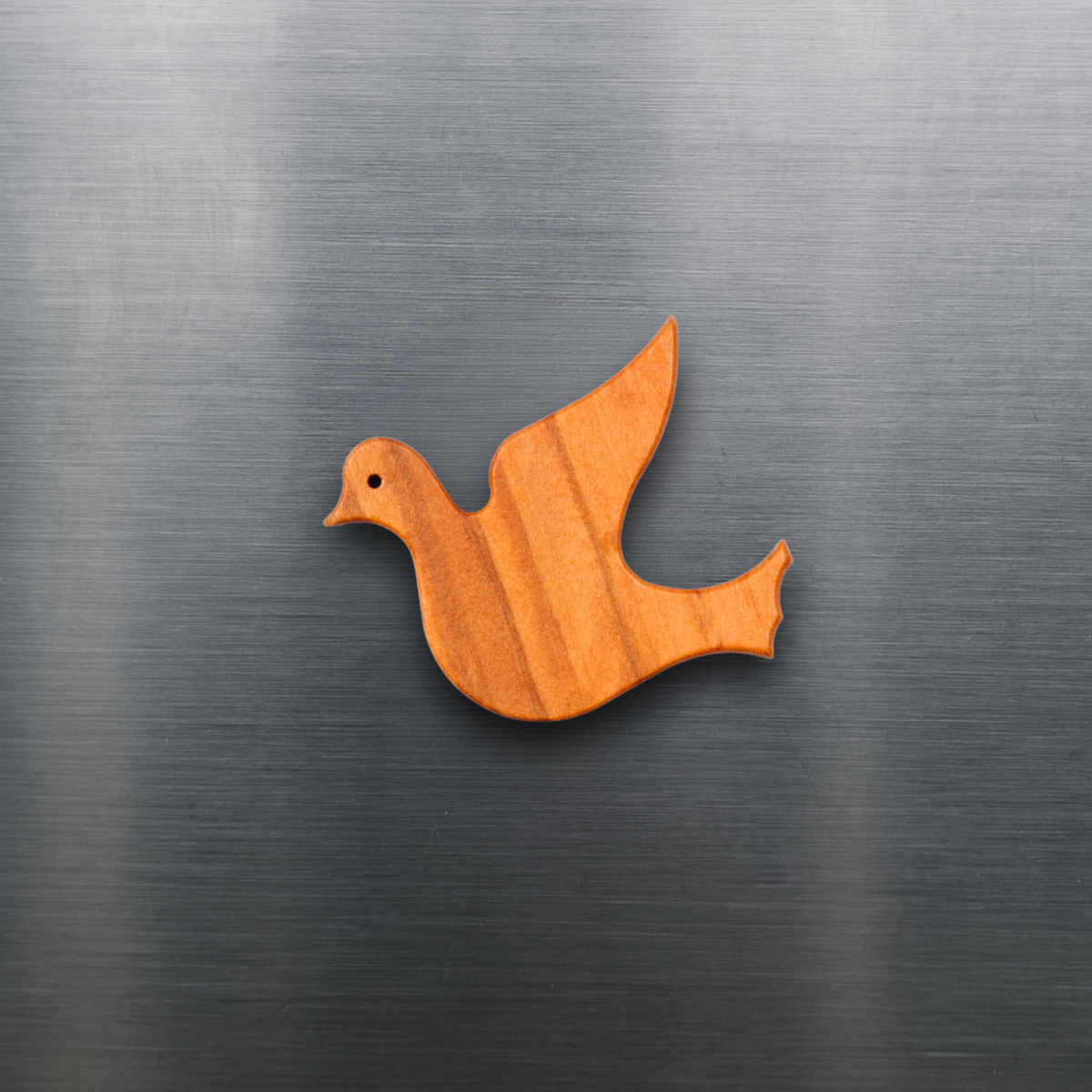 Dove Olive Wood Magnet On Fridge