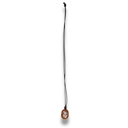 Necklace with a pendant on a white background
