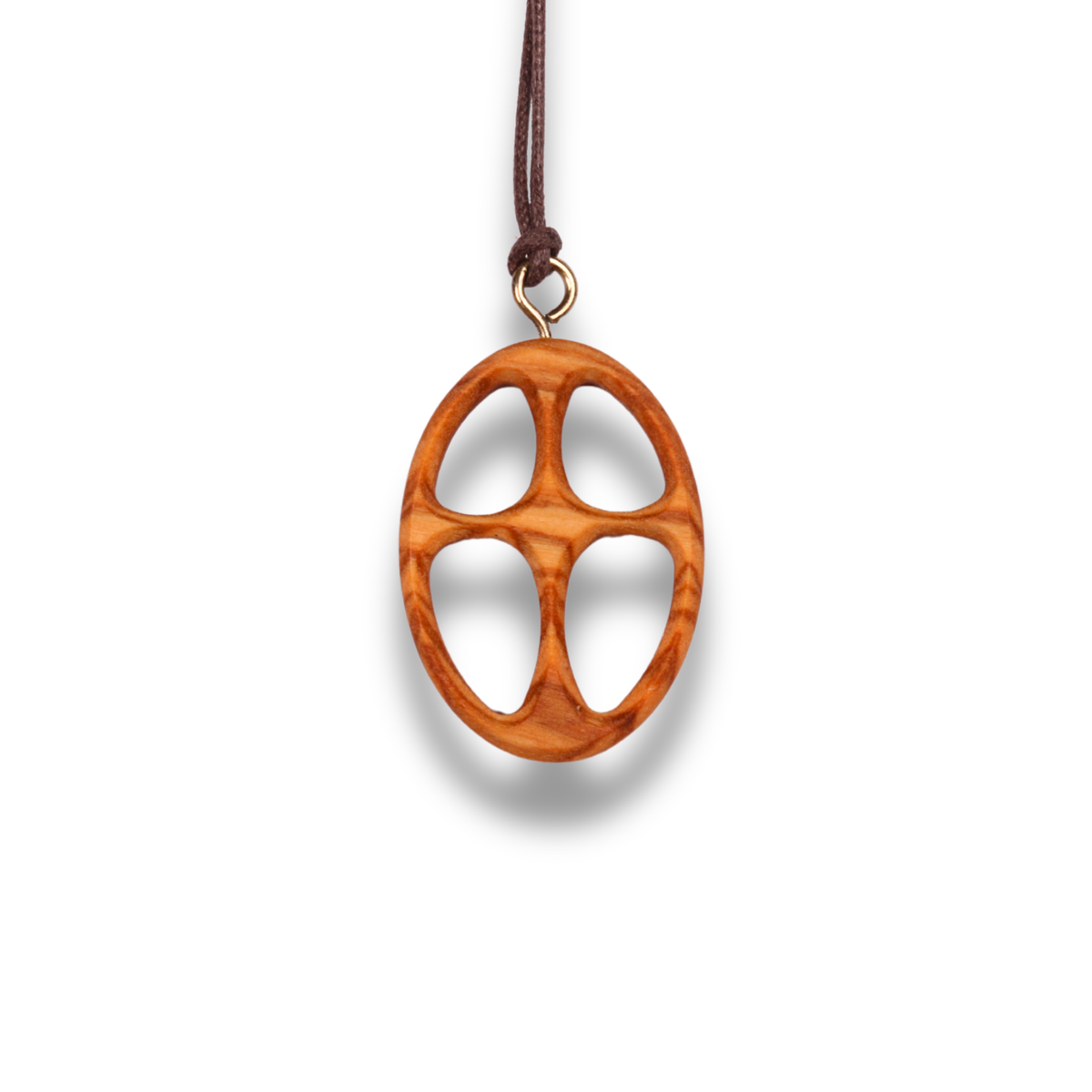 Eterna Olive Wood Cross Necklace Close Up