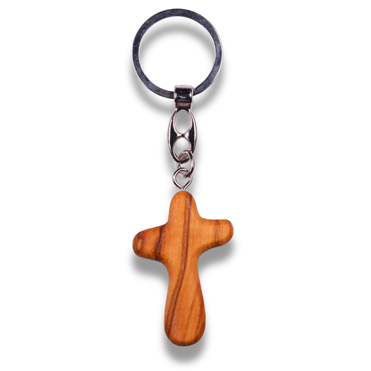 Harmonia Olive Wood Cross Keychain