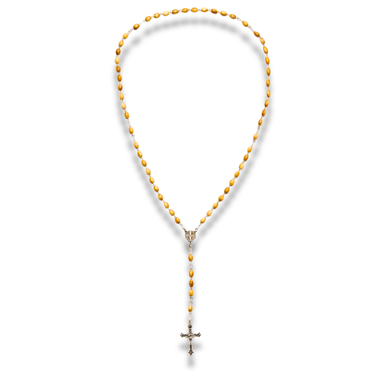 Full Jerusalem Cross olive wood five-decade rosary