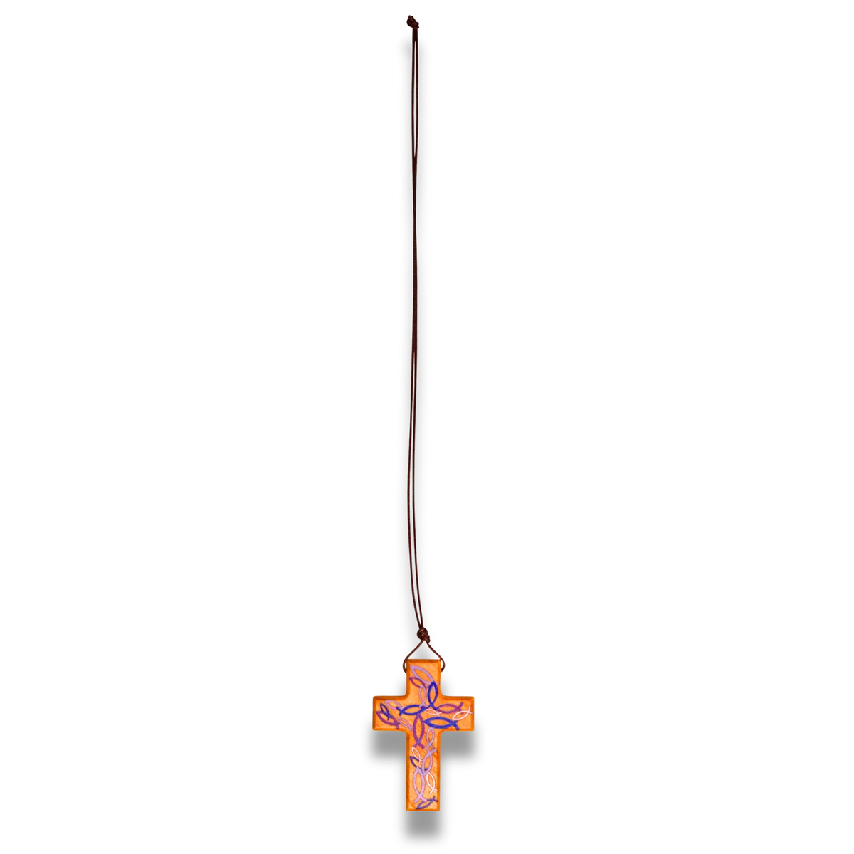 Kinneret Olive Wood Cross Necklace Full Length