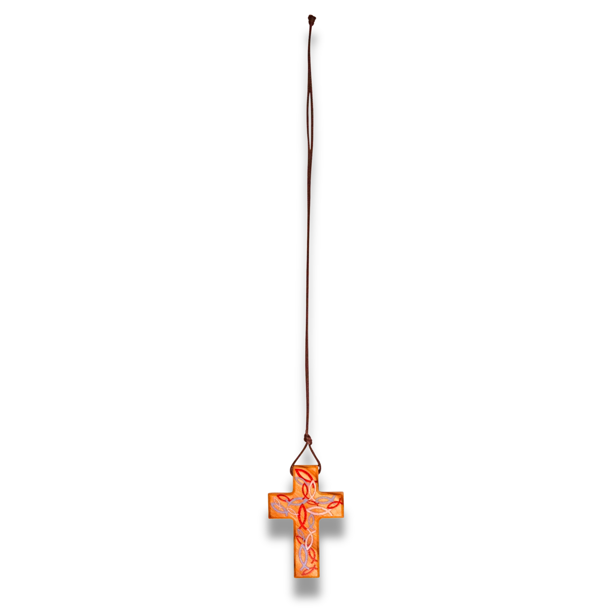 Kinneret Olive Wood Cross Necklace Full Length