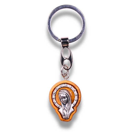 Mary of Nazareth Olive Wood Keychain