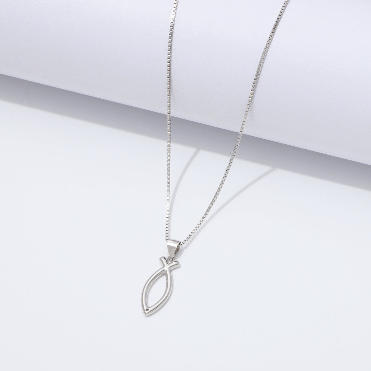 925 Sterling Silver Ichthus Fish Necklace