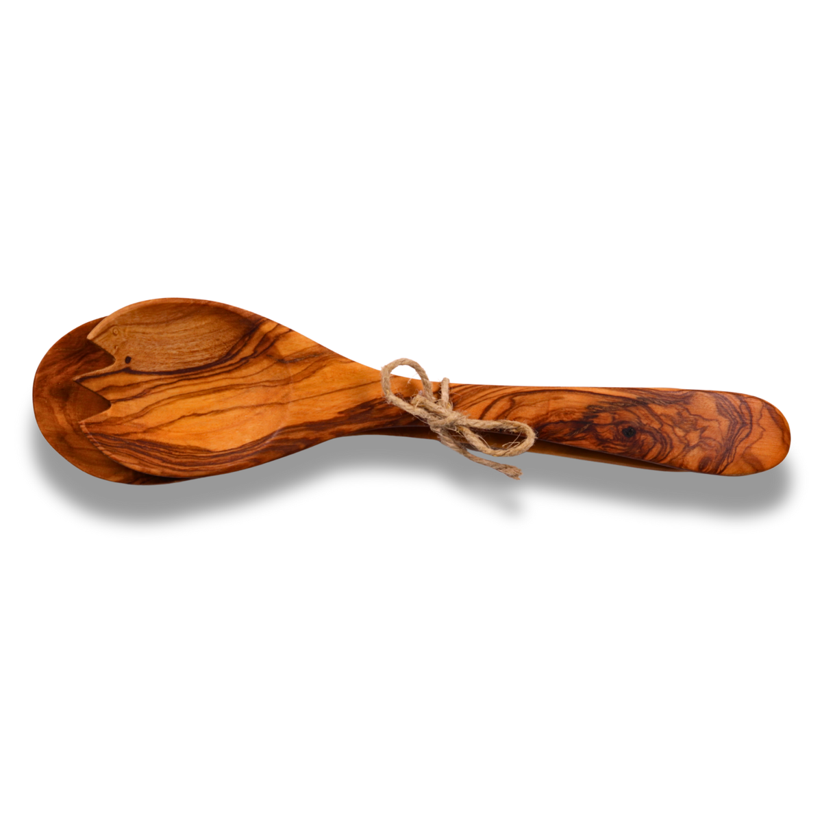 Olive Wood Salad Serving Set Handcrafted in Nazareth