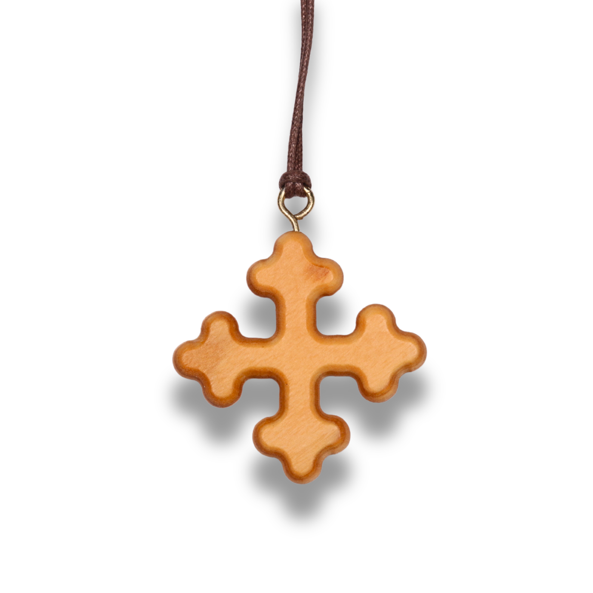 Triune Olive Wood Cross Necklace