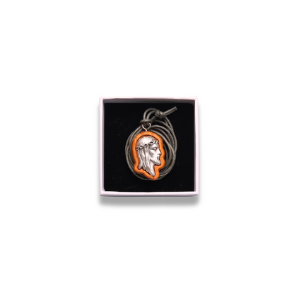 Visage of Jesus Olive Wood Necklace in gift box