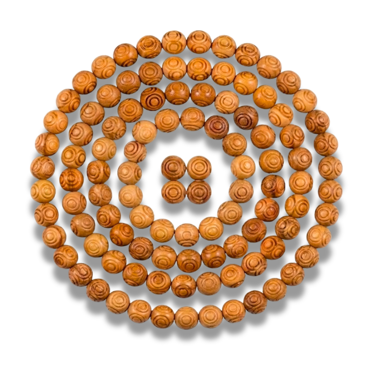 Engraved Round Olive Wood Beads