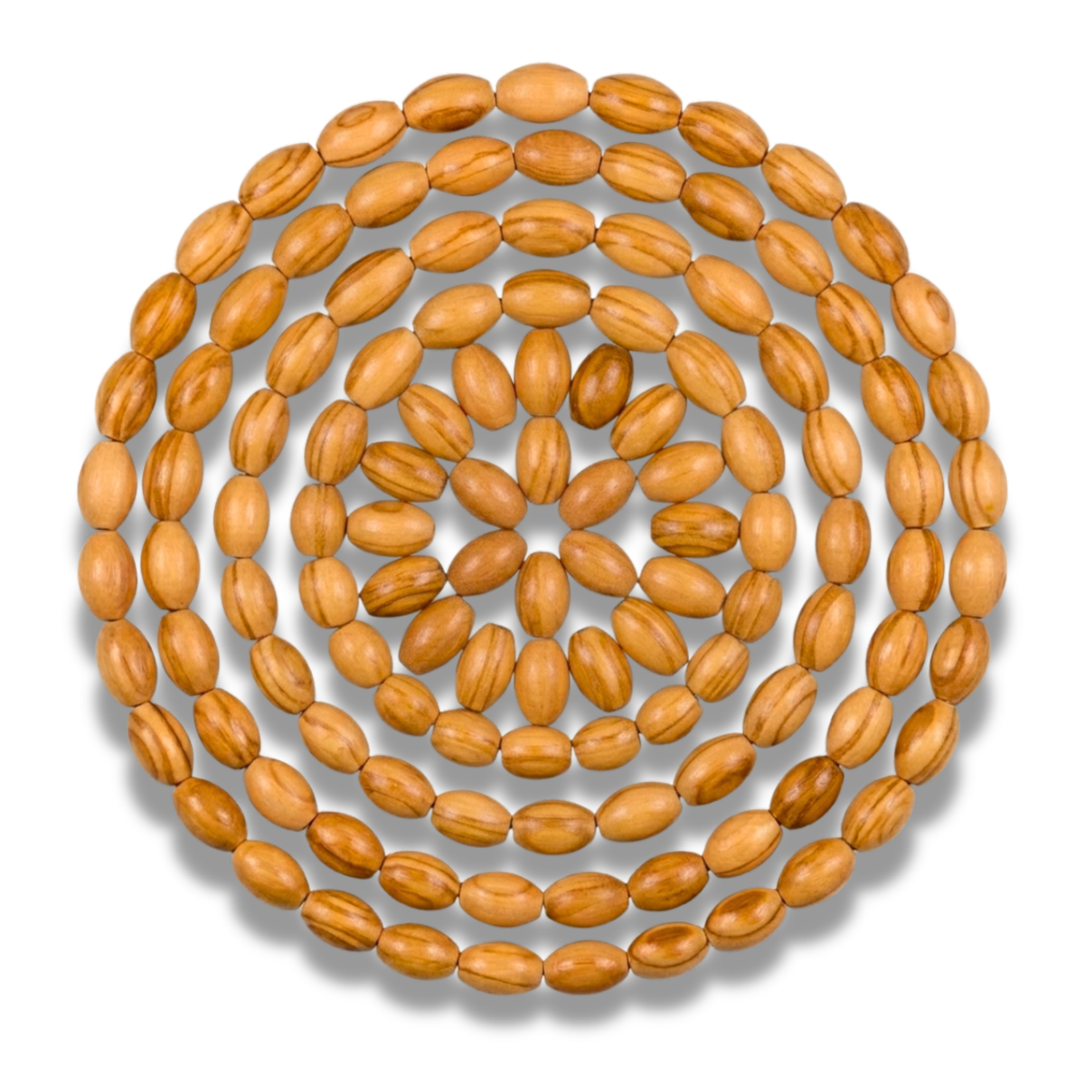 oval shaped olive wood beads